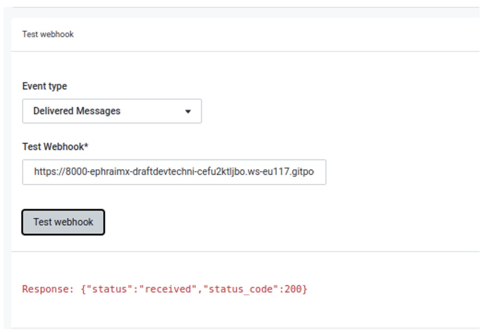 Test webhook Image