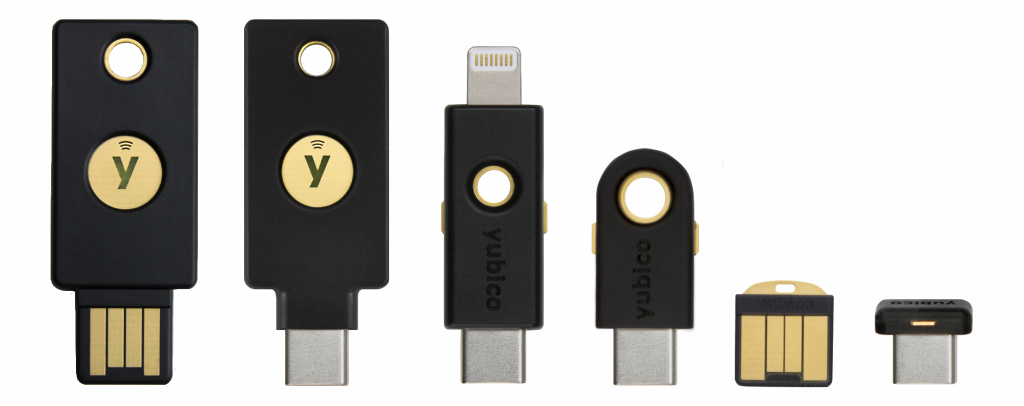 Yubikeys are an example of hardware tokens for MFA