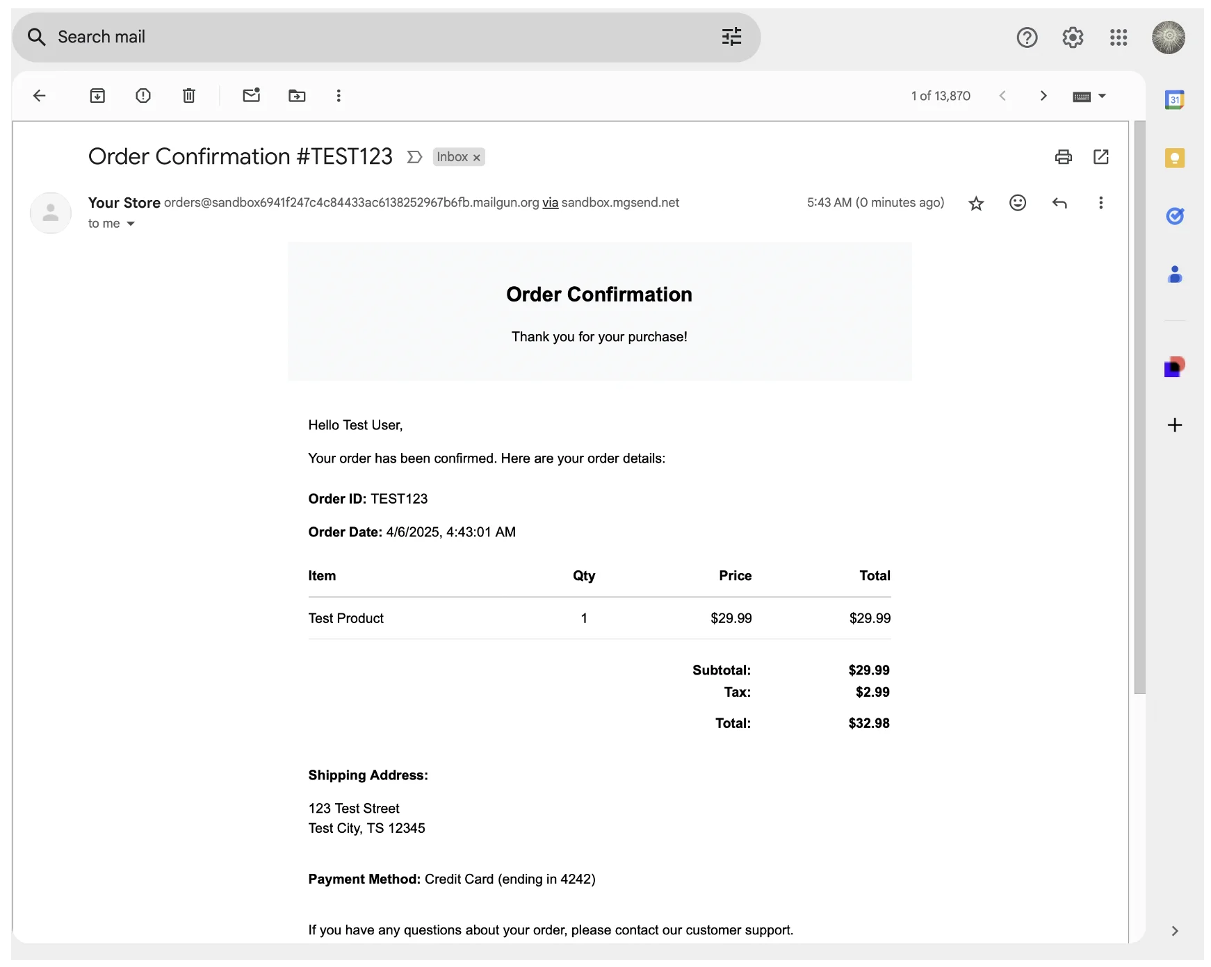 Order Confirmation Image