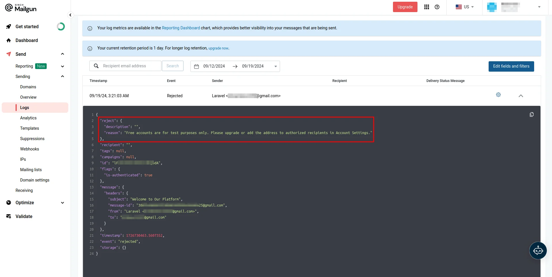 Detailed error messages
