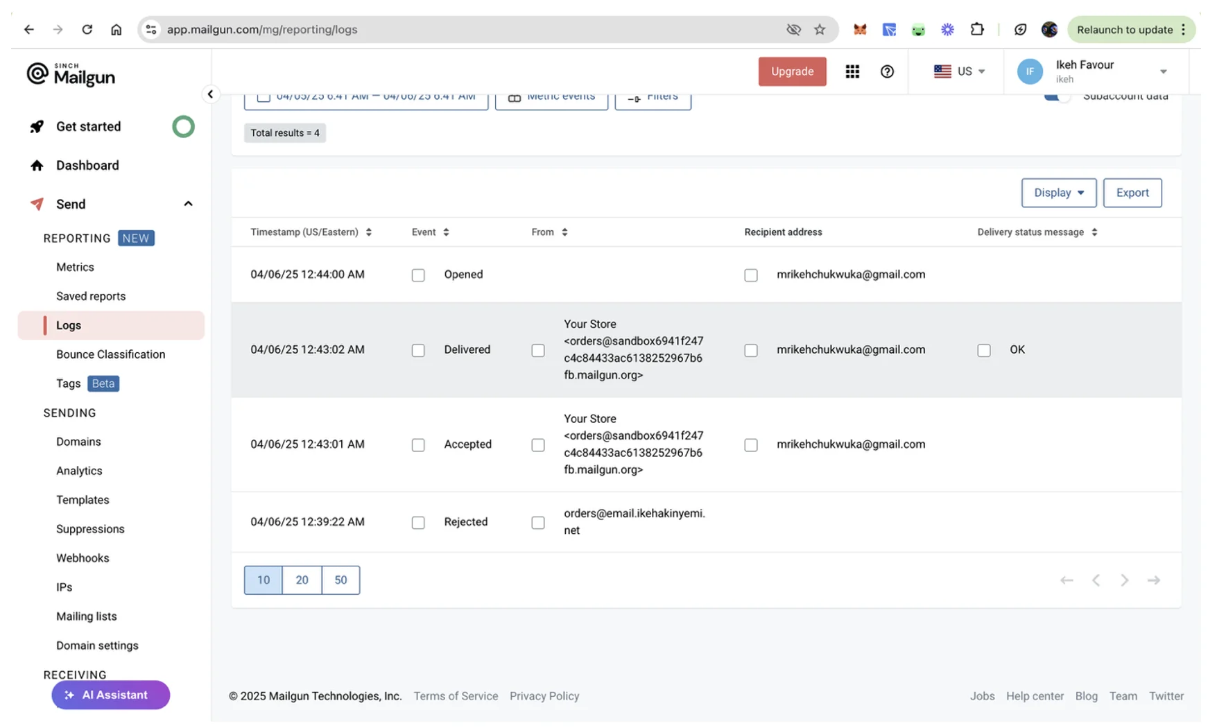 Email logs image
