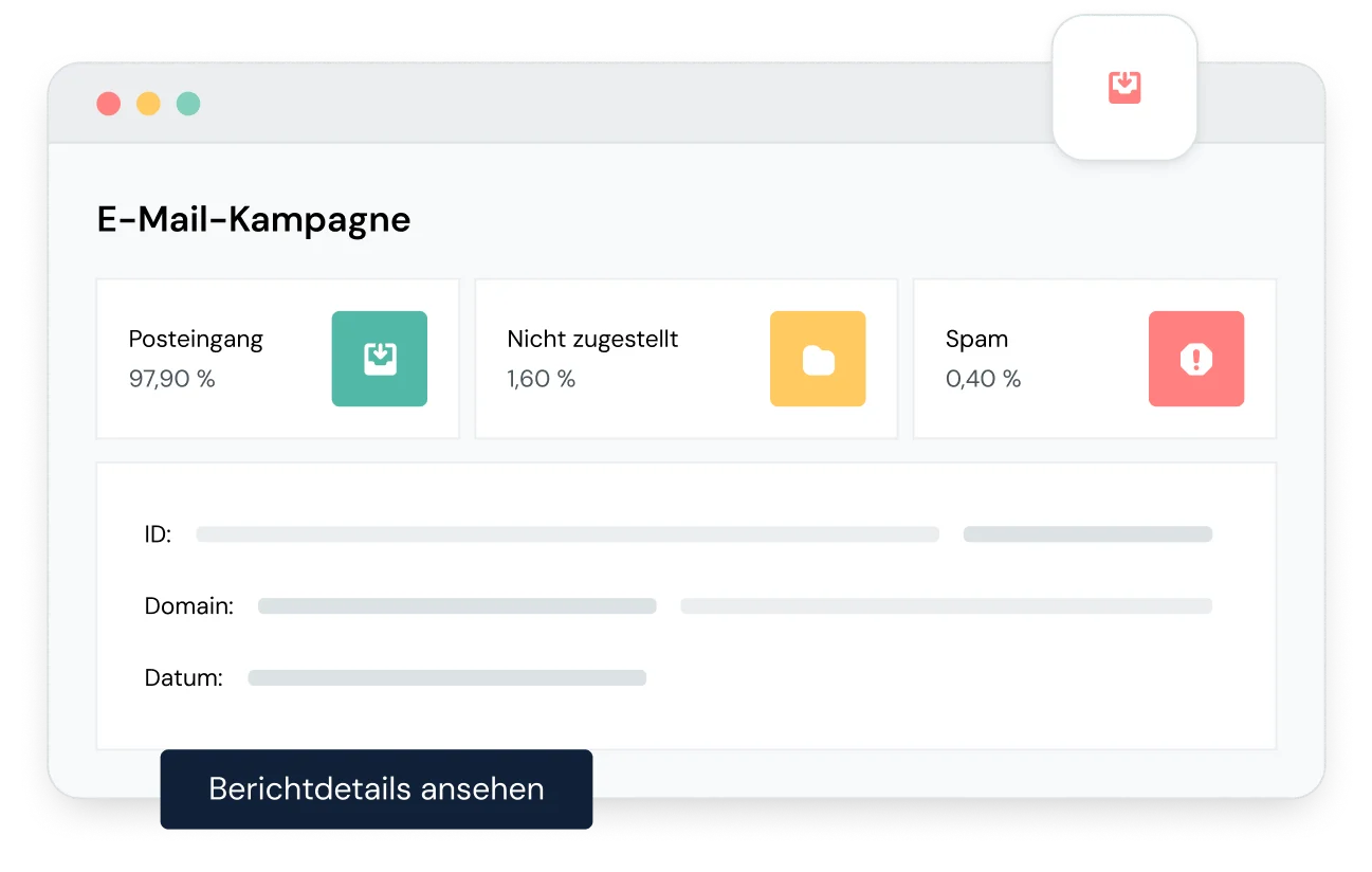Abbildung von E-Mail-Protokollen einer E-Mail-Kampagne.