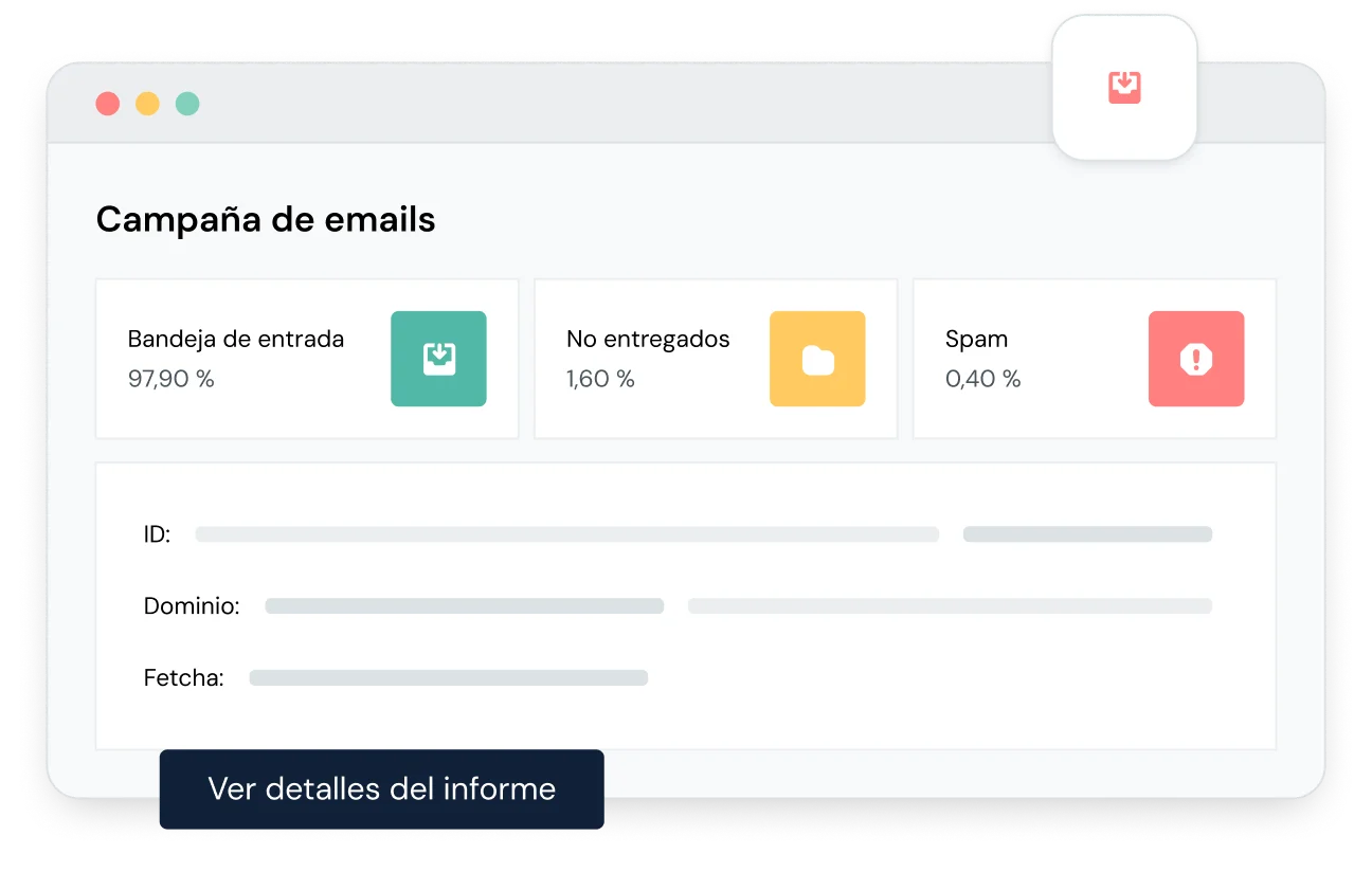 Ilustración de las analíticas de una campaña de email.