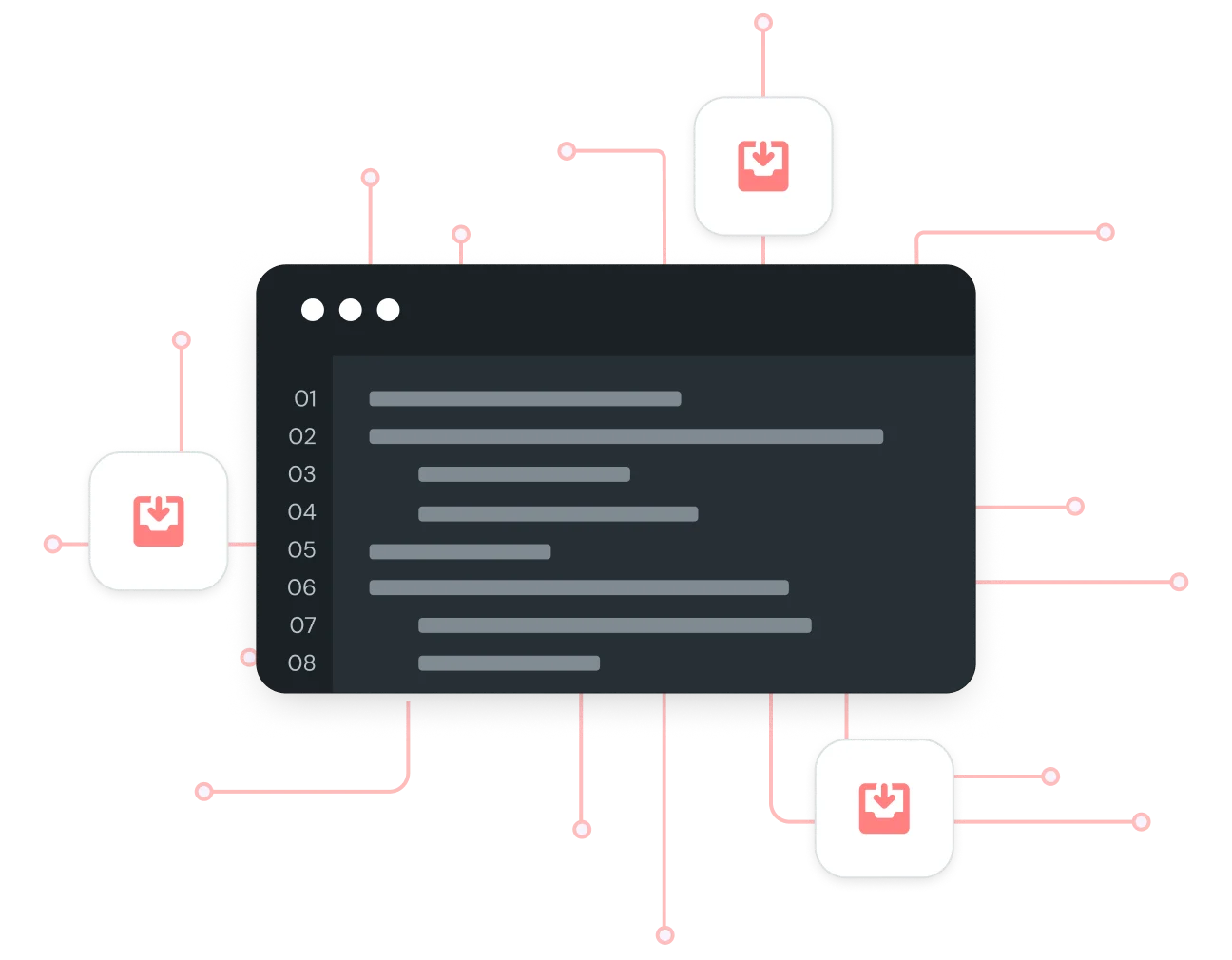 Illustration showing the API organization.