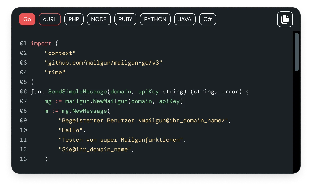 Mailgun API.