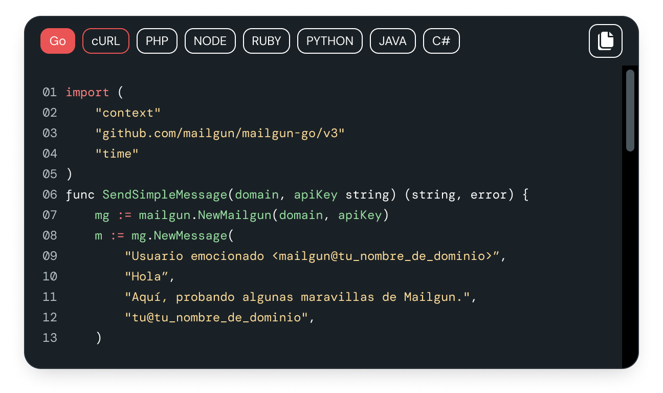 API de Mailgun.
