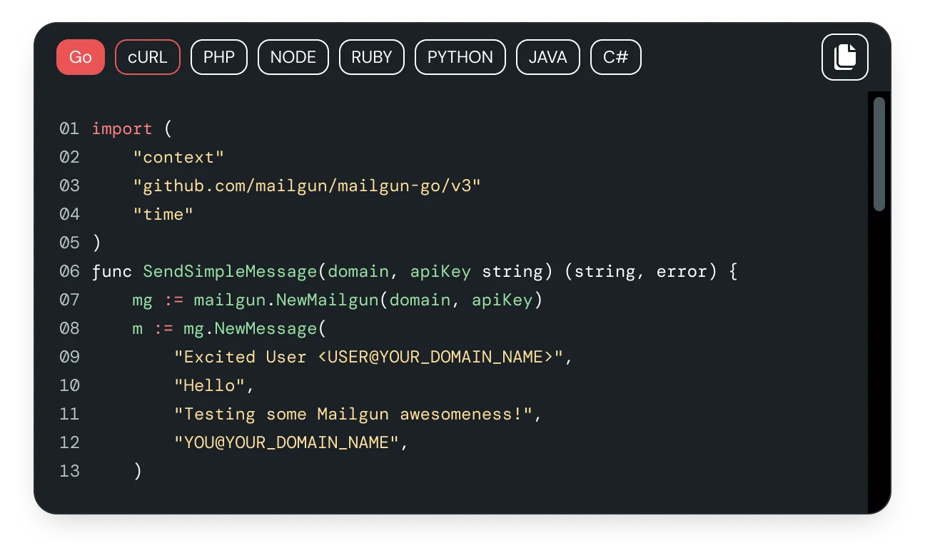 Mailgun API.