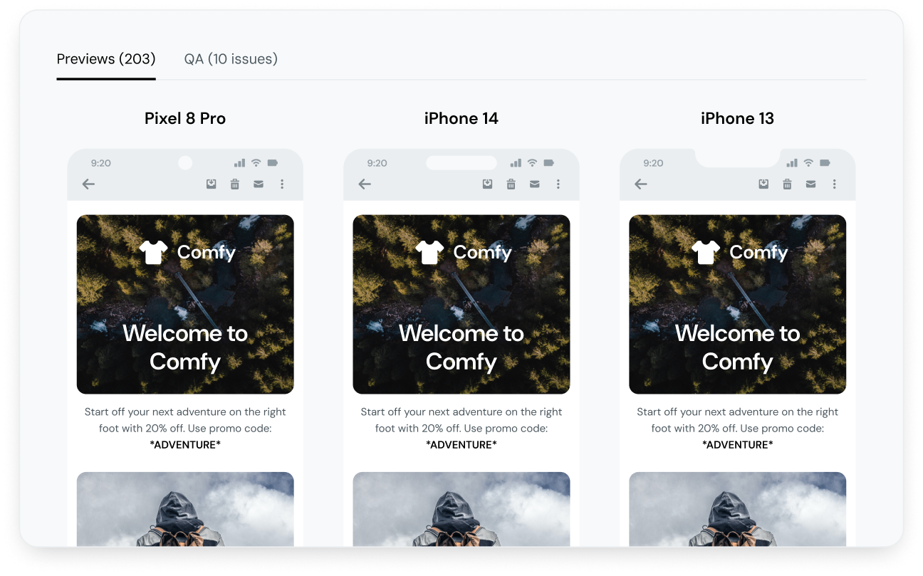 Inspect email preview feature