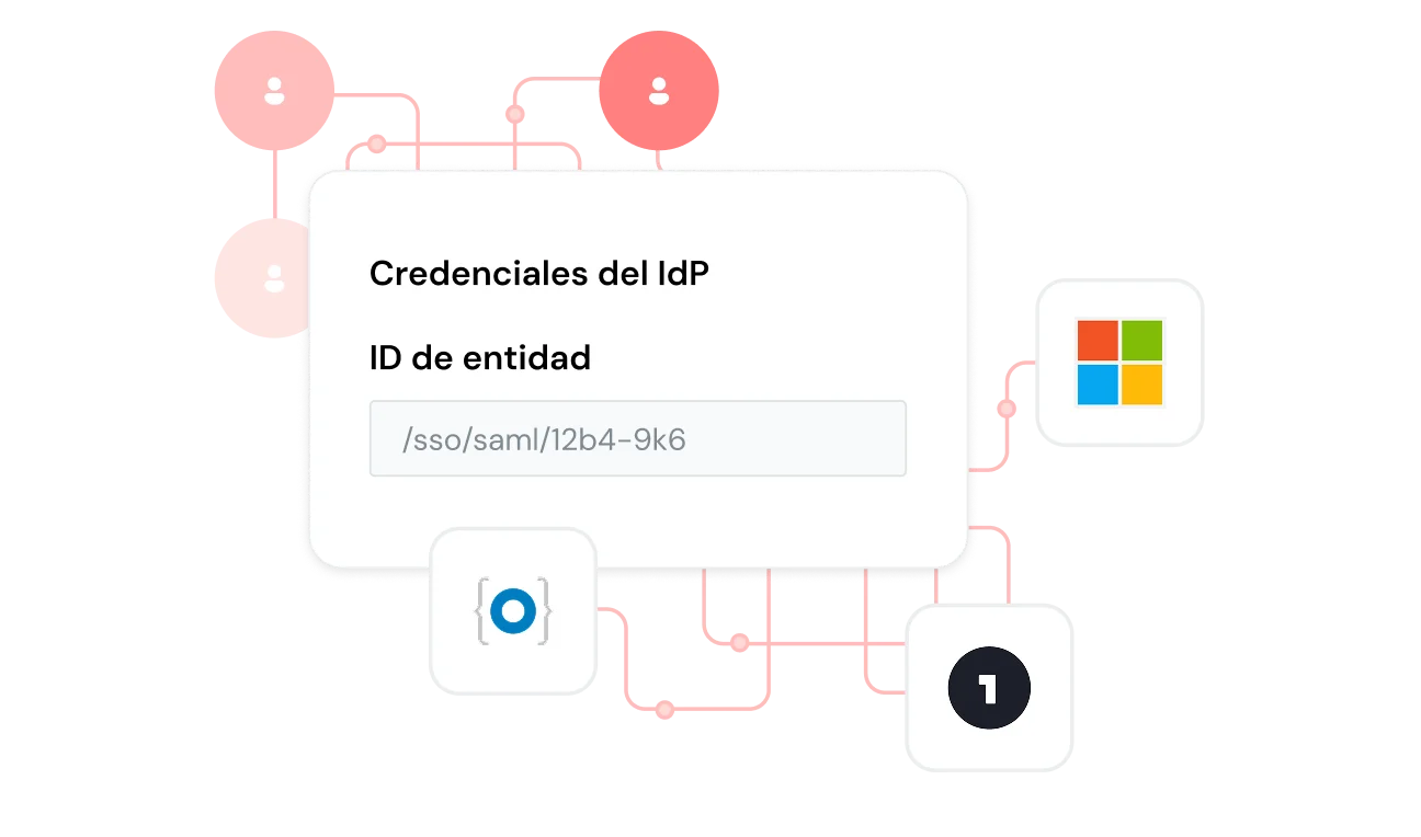 Credenciales de IdP con logotipos de proveedores de SAML