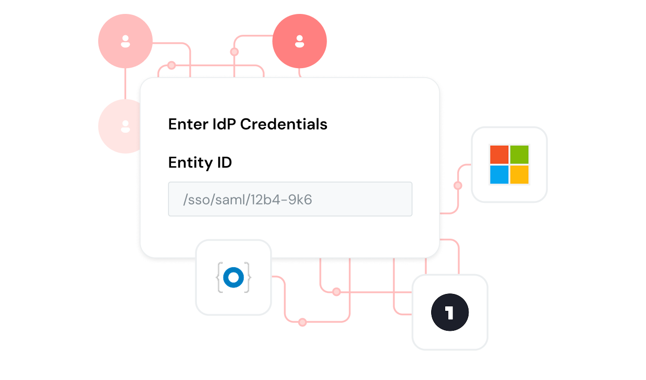 IdP credentials with SAML provider logos