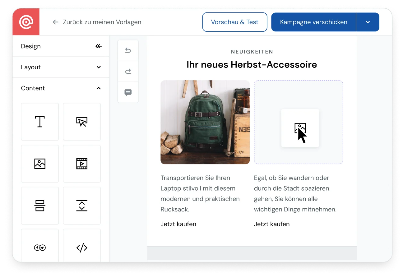 Mailjet E-Mail-Editor.