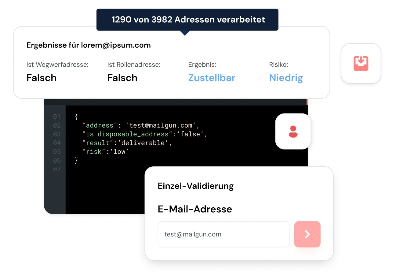 API für die Validierung einzelner E-Mail-Adressen