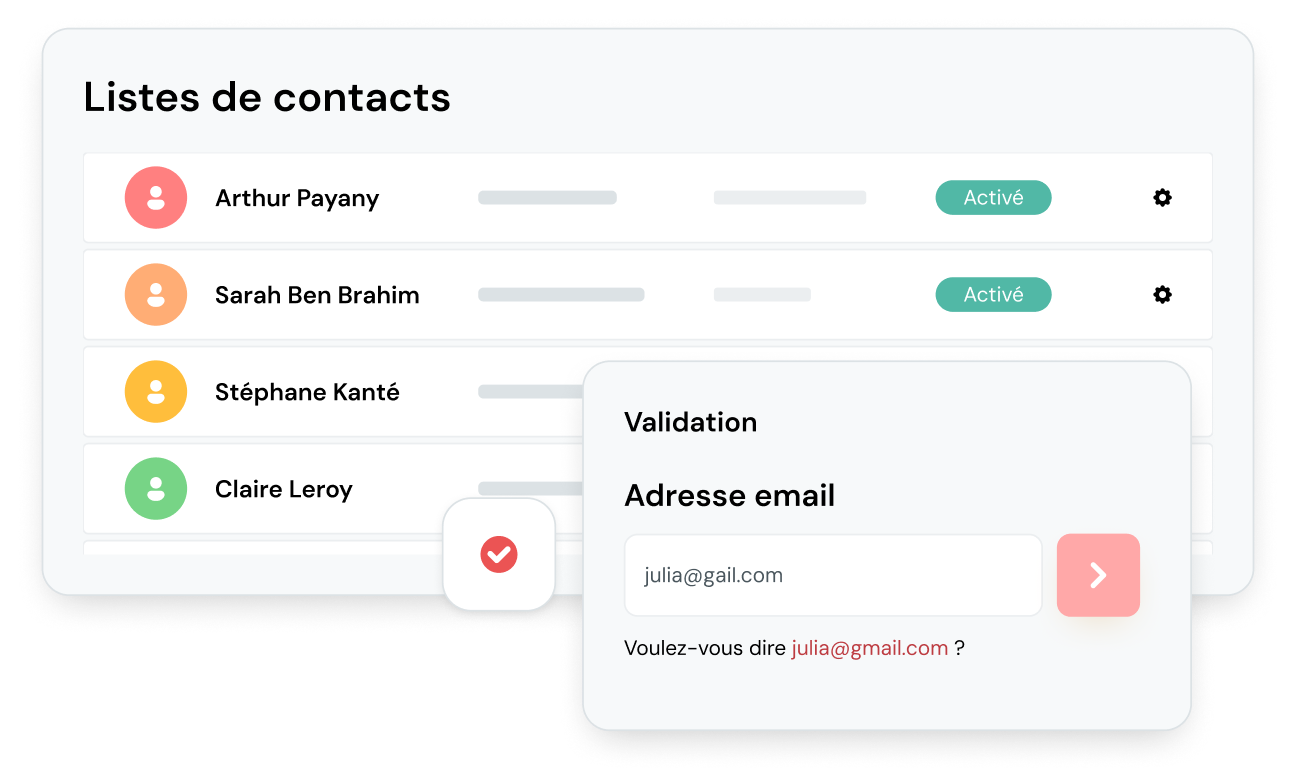 Illustration montrant la vérification d’un email.