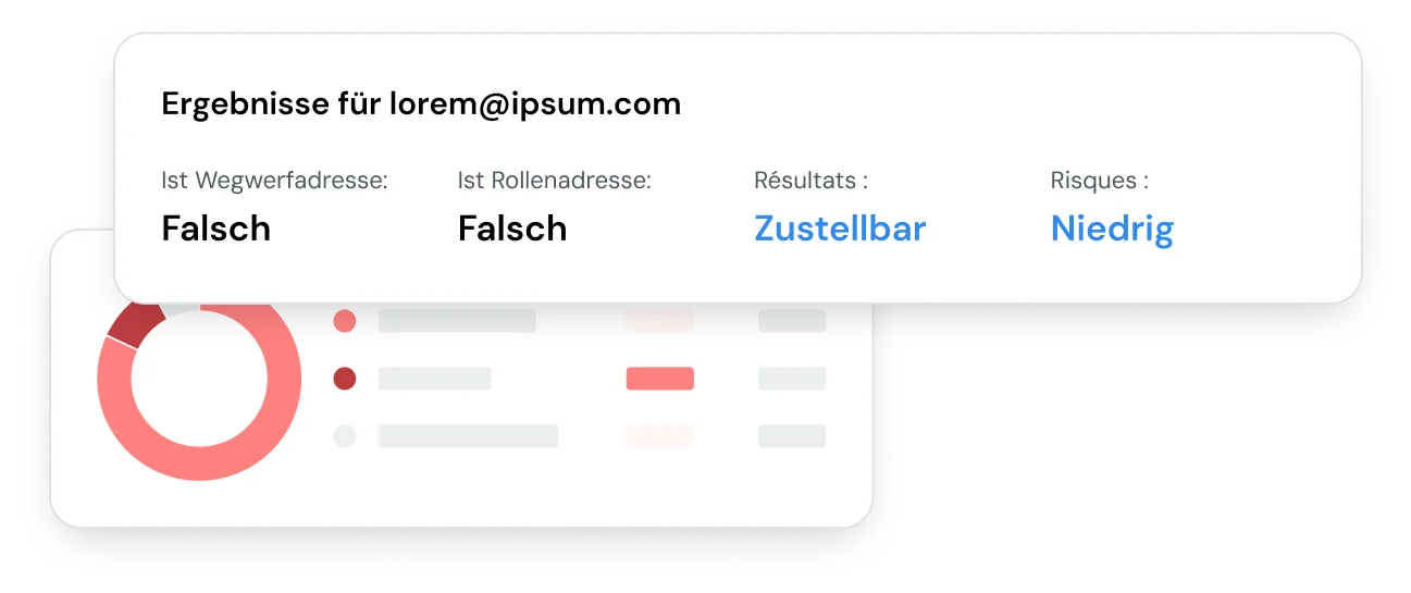 Results for an email verification check.