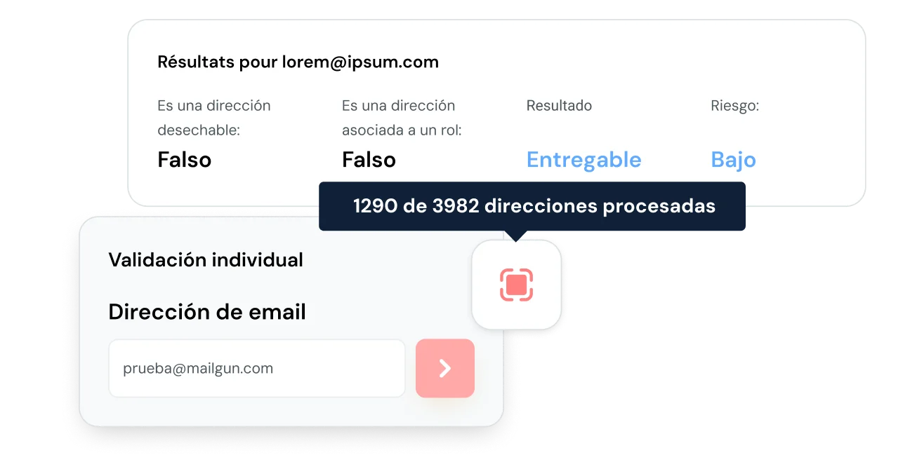 A graphic illustration showing how a single email verification catches invalid email addresses.