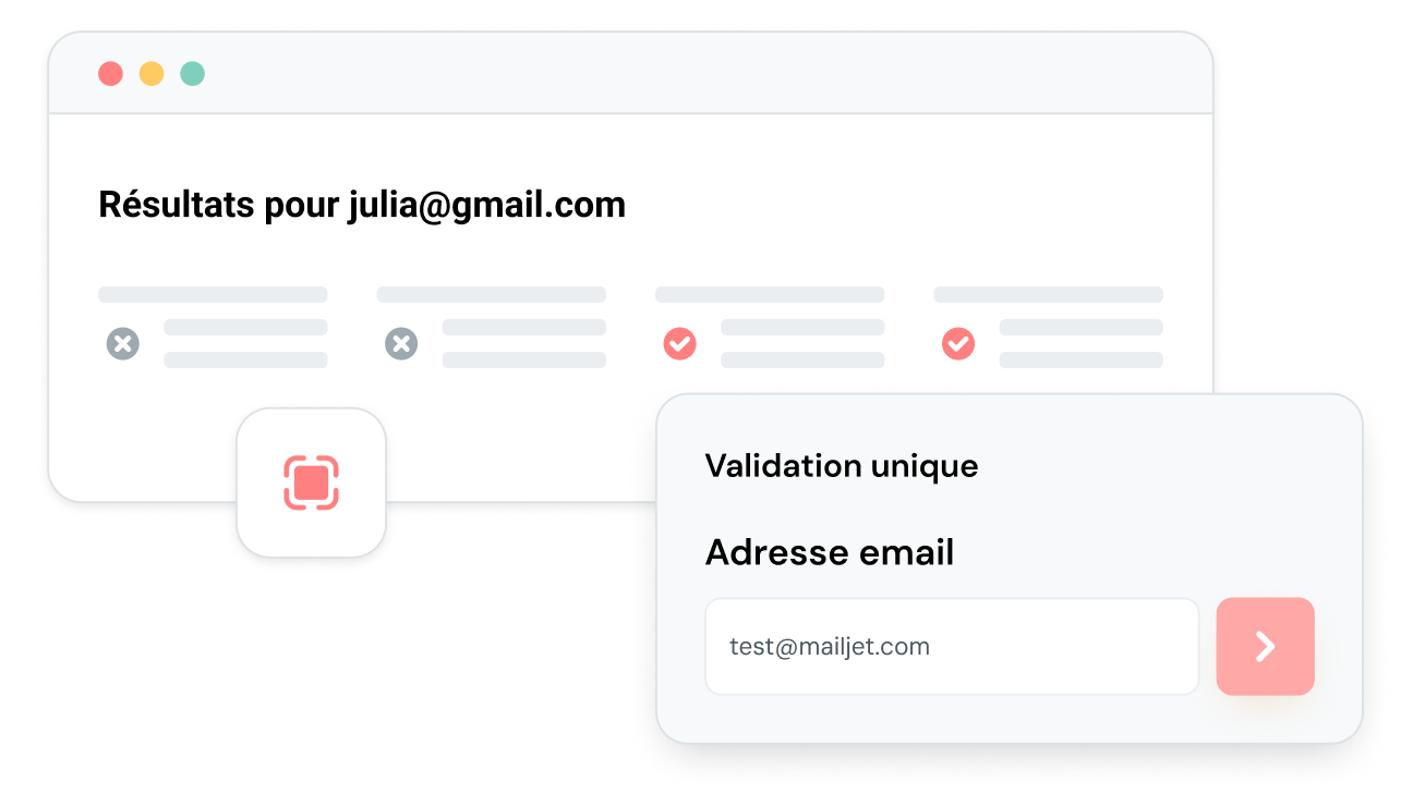 Illustration du service de vérification des emails.