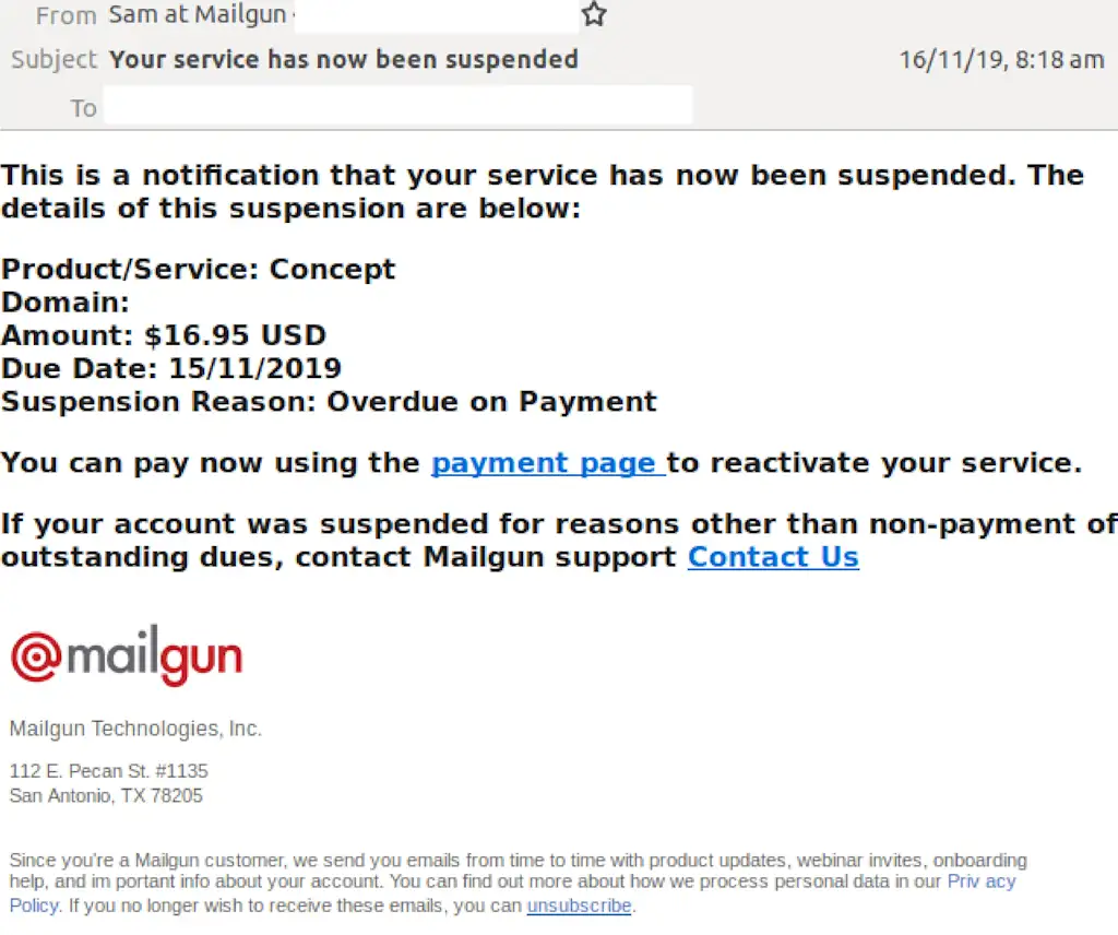 Imagen para ¿Por qué he recibido un email del equipo de renovaciones de Mailgun?