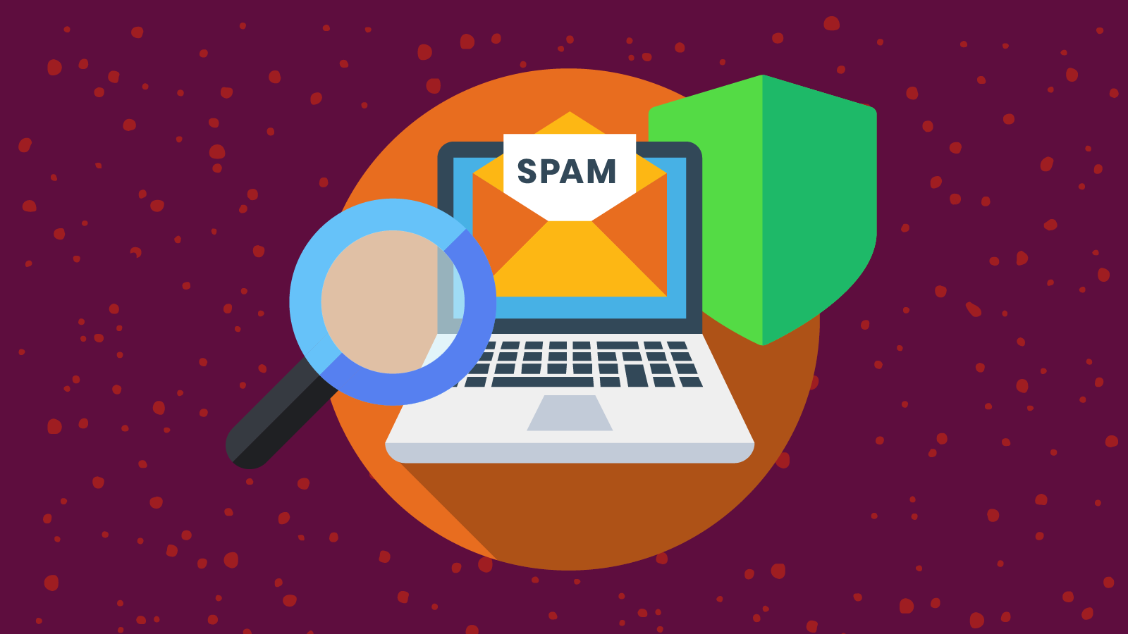 Email spam on a computer screen