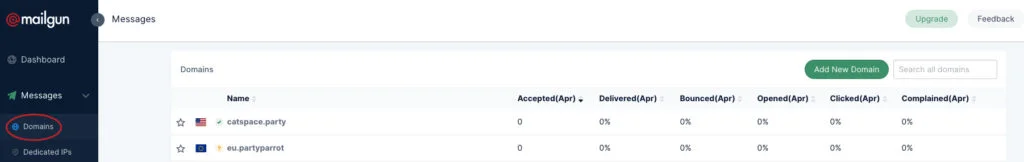 How to access your EU domains on Mailgun's app
