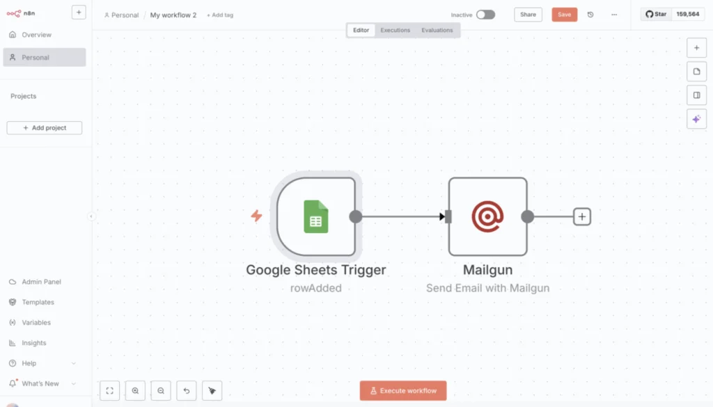 Intégration de n8n pour Mailgun